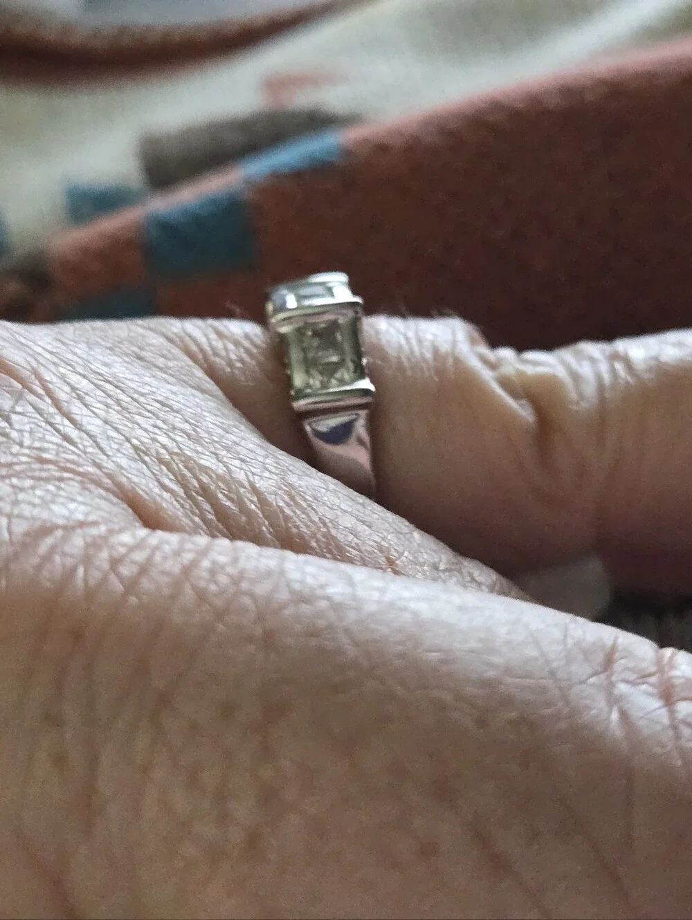 Sterlibf Silver Band With Princess Cut Czs